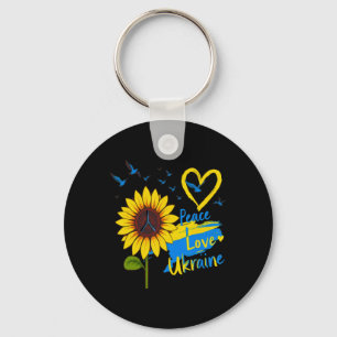 Sonnenblume Frieden Liebe Ukraine Ukraine-Flagge K Schlüsselanhänger