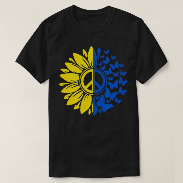 Sonnenblume Frieden Ukraine ukrainische Flagge Ukr T-Shirt (Design vorne)