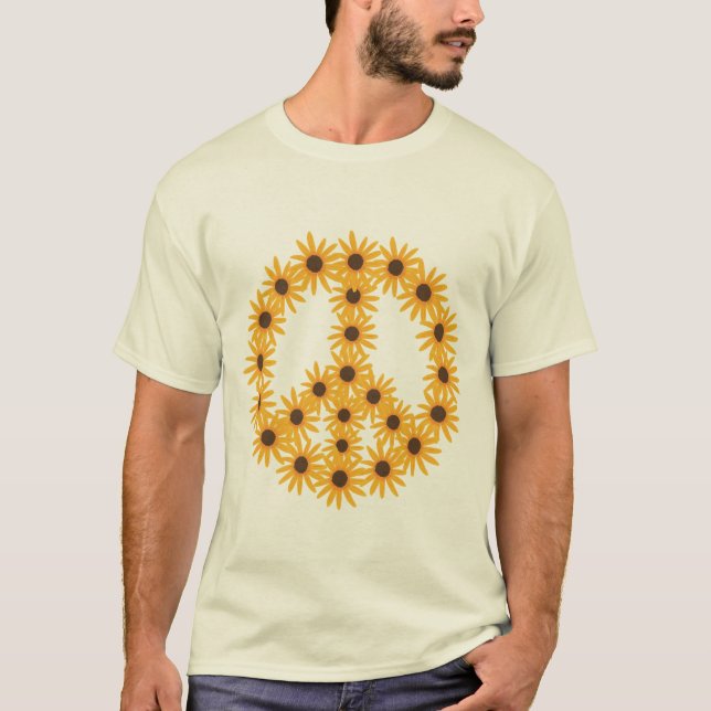 Sonnenblume-Friedenszeichen-Shirts T-Shirt (Vorderseite)