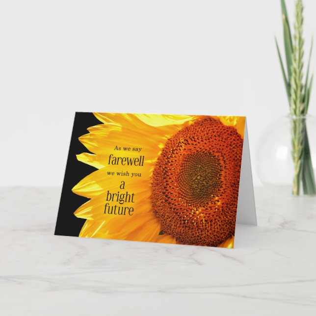 Sonnenblume für eine schöne Zukunft Abschied Karte (Vorderseite)