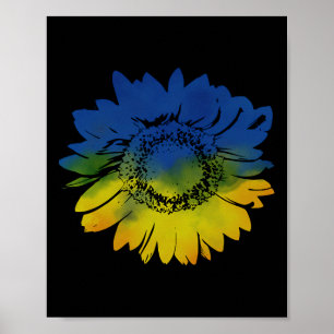 Sonnenblume Für Ukraine-Flagge Farben Blau Gelb Poster
