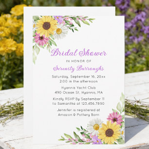 Sonnenblume Gänseblümchen Boho Garten Brautparty Einladung