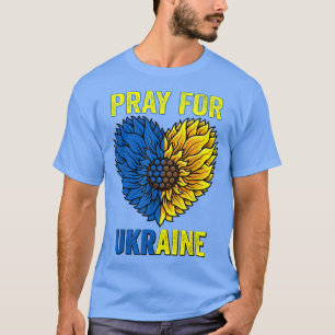 Sonnenblume Gebet für die Ukraine Flaggenstand mit T-Shirt