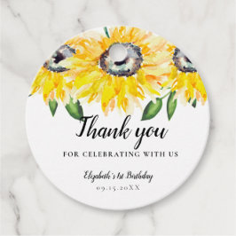 Sonnenblume Geburtstag Erster Tag Wasserfarben Blü Geschenkanhänger