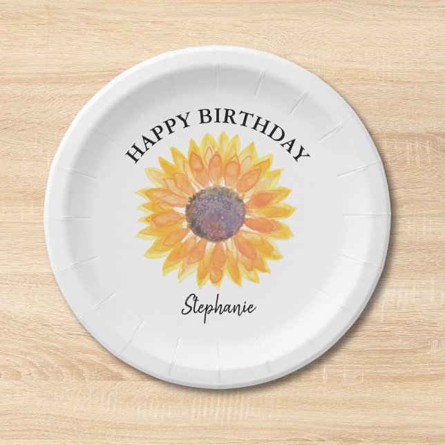 Sonnenblume Geburtstag Pappteller (Von Creator hochgeladen)