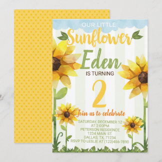 Sonnenblume-Geburtstags-Party Einladung laden ein