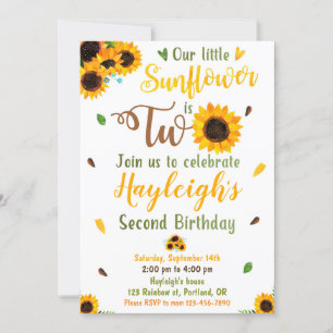 Sonnenblume Geburtstagseinladung 2. Geburtstag Einladung