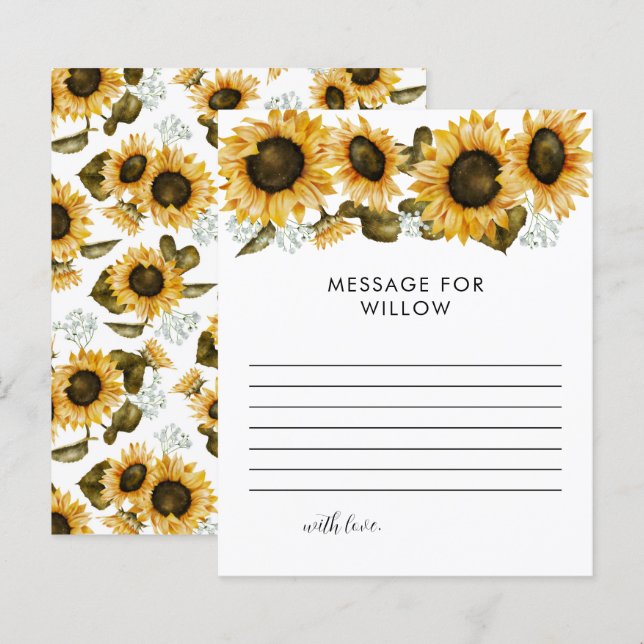 Sonnenblume Geburtstagszeit Kapsel-Meldungskarte (Vorne/Hinten)