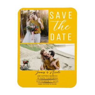 Sonnenblume Gelb 2 Fotos Save the Date Hochzeit Magnet