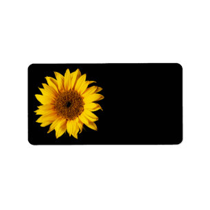 Sonnenblume-Gelb auf Schwarzem - kundengebundene Adressaufkleber