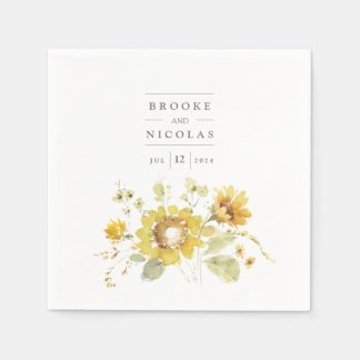 Sonnenblume Gelb Rustikale Hochzeit Serviette