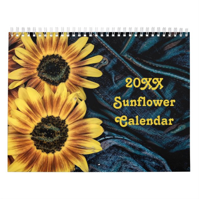 Sonnenblume Gelb Rustikales Land Schönes 2024 Kalender (Titelbild)
