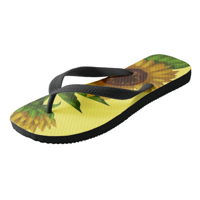 Sonnenblume Gelbblume Flip Flops (Schrägansicht)