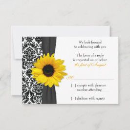 Sonnenblume Gelbe Schwarzmeerkatze Hochzeitserwide RSVP Karte