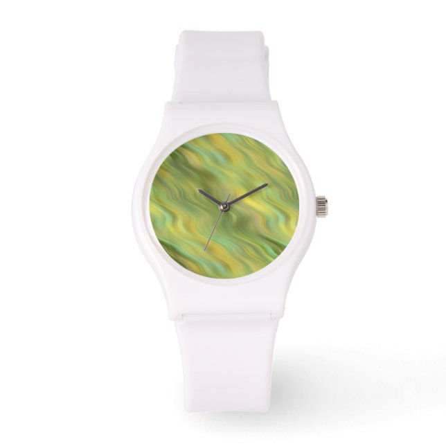 Sonnenblume Gelbe Wavy Textur Armbanduhr (Vorderseite)