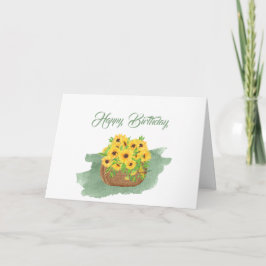 Sonnenblume Gelber Korb Blumengeflecht Geburt Karte