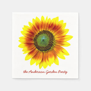 Sonnenblume-gelbes Blumen-Garten-mit BlumenParty Serviette