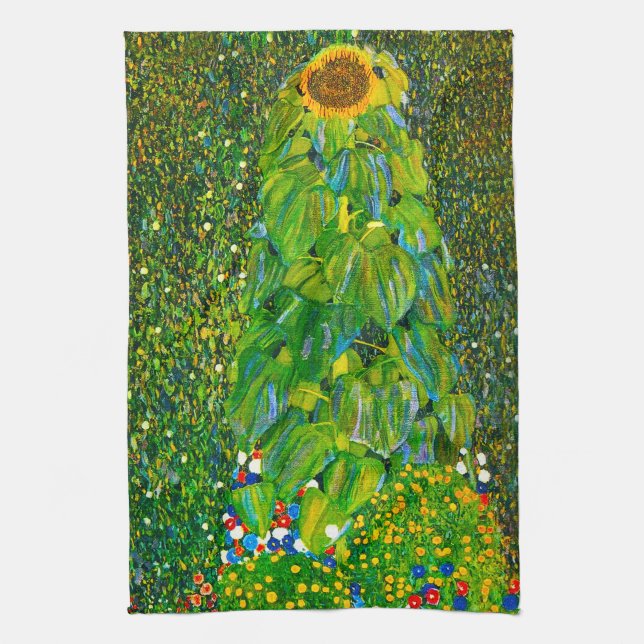 Sonnenblume-Geschirrtuch Gustav Klimt Handtuch (Vertikal)