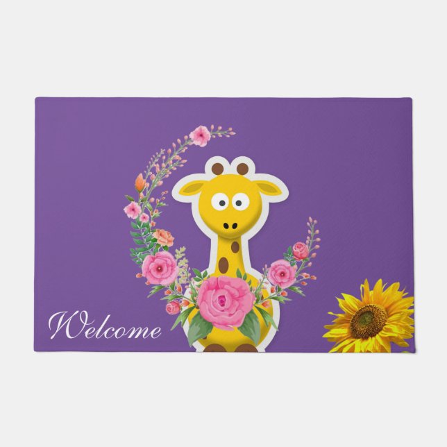 Sonnenblume Giraffe Door Mat Fußmatte (Vorderseite)