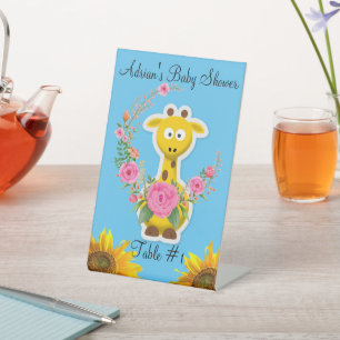 Sonnenblume Giraffe Rose Blumenstrauß Sockelschild