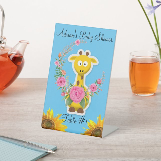 Sonnenblume Giraffe Rose Blumenstrauß Sockelschild (In SItu)