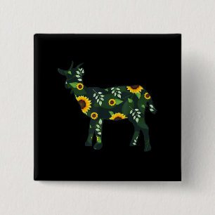 Sonnenblume Girl Floral Goat Kid Hawaiian Button