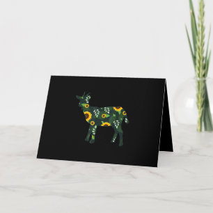 Sonnenblume Girl Floral Goat Kid Hawaiian Feiertagskarte