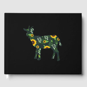 Sonnenblume Girl Floral Goat Kid Hawaiian Gästebuch