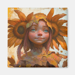 Sonnenblume Girl Magnet