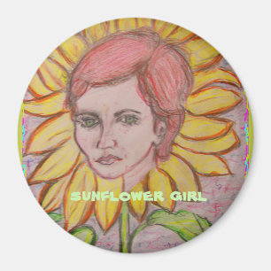 Sonnenblume Girl Magnet