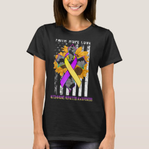 Sonnenblume Glaube Hoffnung Liebe Autoimmunhepatit T-Shirt