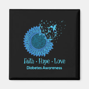 Sonnenblume Glaube Hoffnung Liebe Diabetes Bewusst Magnet