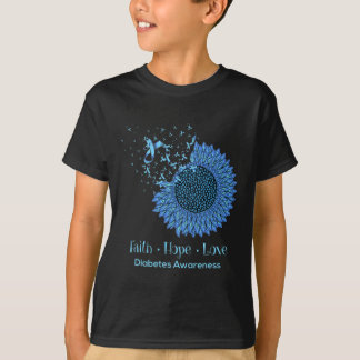 Sonnenblume Glaube Hoffnung Liebe Diabetes Bewusst T-Shirt