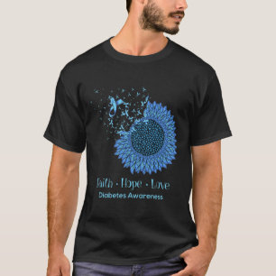 Sonnenblume Glaube Hoffnung Liebe Diabetes Bewusst T-Shirt