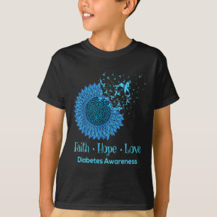 Sonnenblume Glaube Hoffnung Liebe Diabetes Bewusst T-Shirt