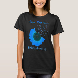 Sonnenblume Glaube Liebe Diabetes Bewusstsein Diab T-Shirt