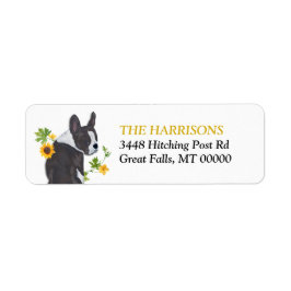 Sonnenblume Gold Boston Terrier Dog Rücksendeadres