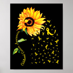 Sonnenblume Gold Ribbon Kindheit Krebs Bewusstsein Poster