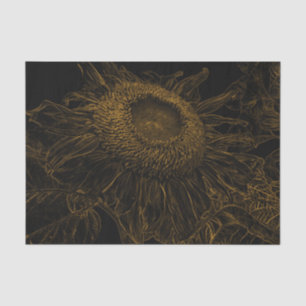 Sonnenblume Gold Schwarz Florale Kunst Decoupage Seidenpapier