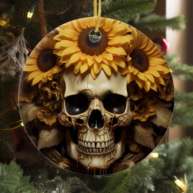 Sonnenblume Goldschädel Keramik Ornament (Von Creator hochgeladen)
