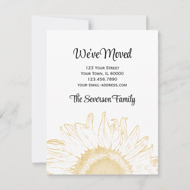 Sonnenblume Grafik Änderung der Ankündigung (Vorderseite)