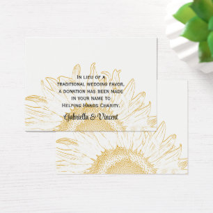 Sonnenblume Grafik Hochzeitskarte Wohltätigkeit Fe
