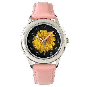 Sonnenblume Grau Zahlen wacna Armbanduhr