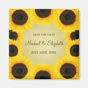 Sonnenblume-Grenze Save the Date Magnet