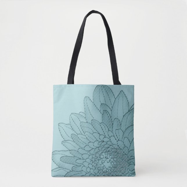Sonnenblume - große aquamarine Taschen-Tasche der (Vorderseite)