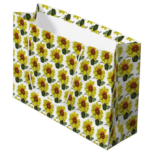 Sonnenblume Große Geschenktaschen Große Geschenktüte (Vorderseite Schrägansicht)