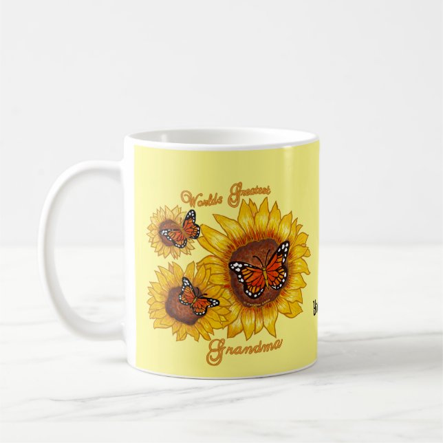 Sonnenblume Große Oma Tasse (Links)