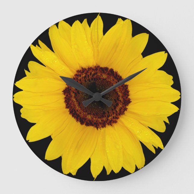 Sonnenblume Große Wanduhr (Vorderseite)