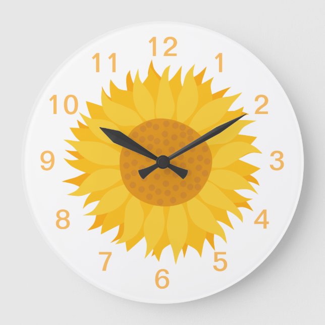 Sonnenblume. Große Wanduhr (Vorderseite)