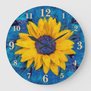 Sonnenblume Große Wanduhr